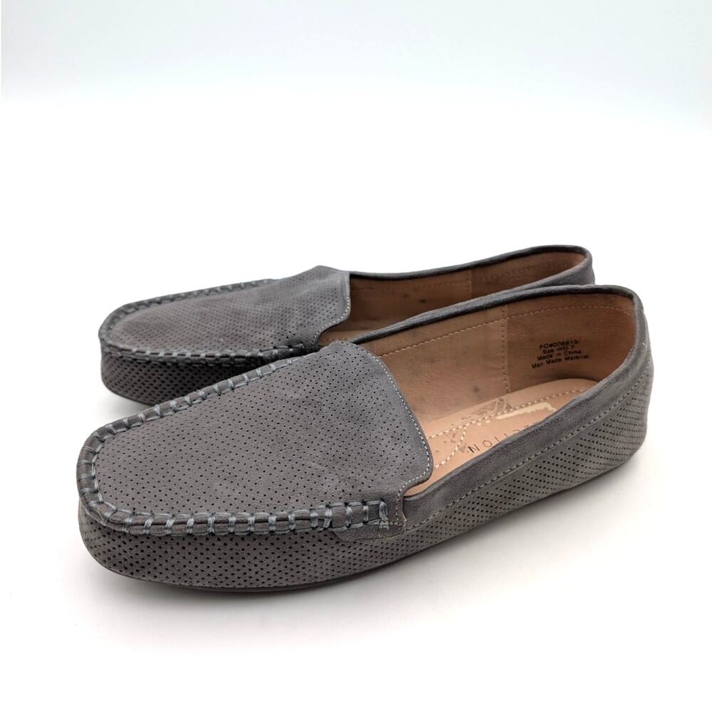 Journee Collection Halsey Slip-On Loafer Shoes Women's Grey Size US7 EU37